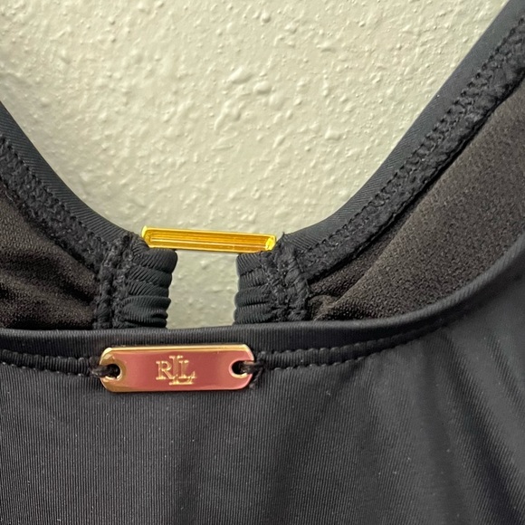 New Lauren Ring-Front One-Piece in Black Size 6 - Picture 11 of 11